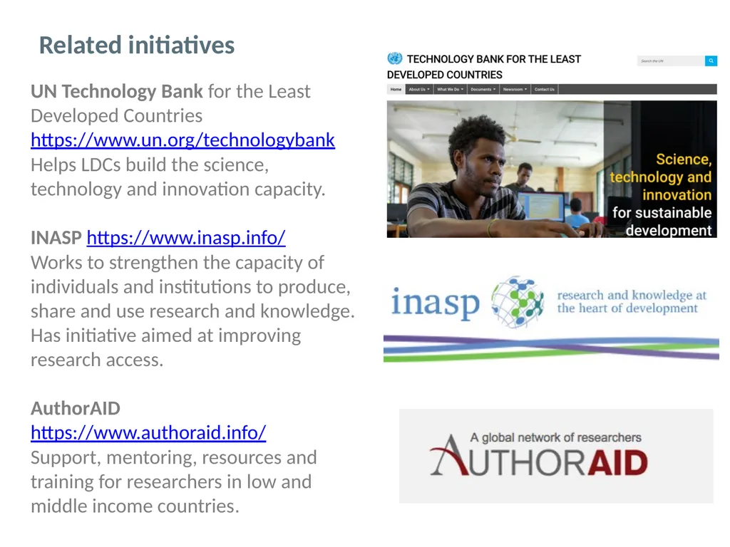 Research4Life: reducing the scientific knowledge - slide 22 of 23