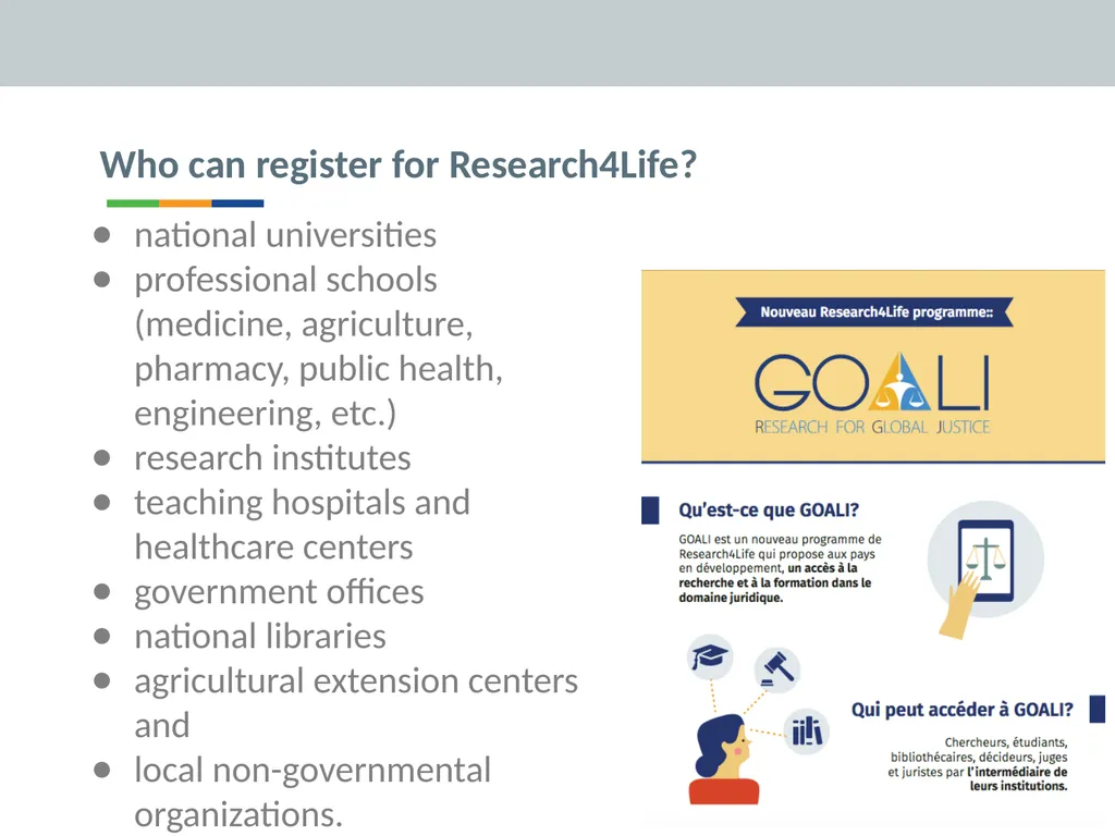 Research4Life: reducing the scientific knowledge - slide 9 of 23