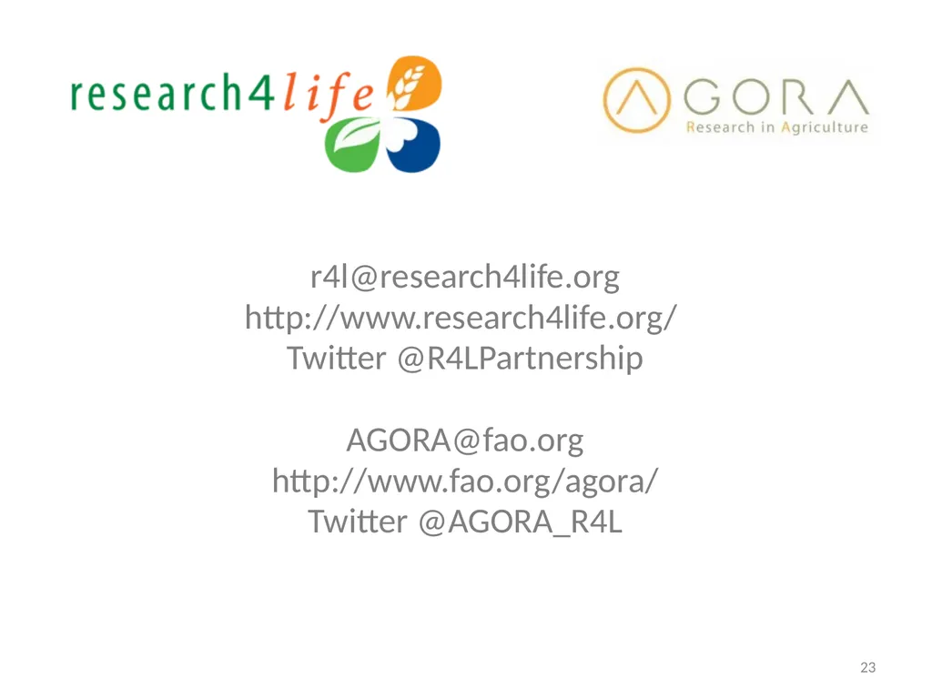 Research4Life: reducing the scientific knowledge - slide 23 of 23