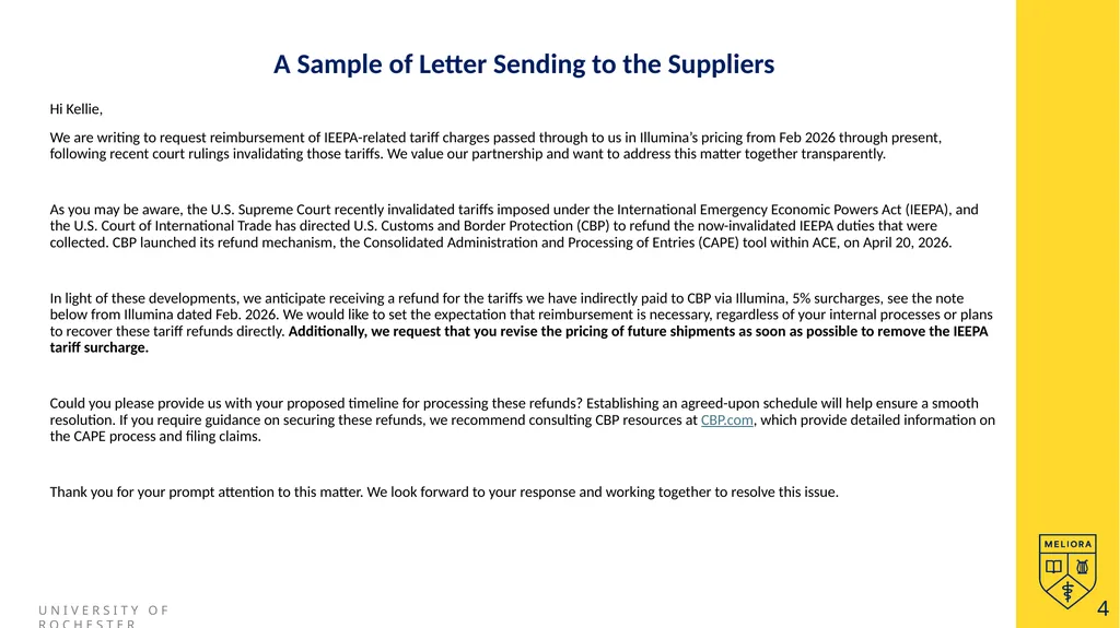 Current IEEPA Tariff Refund Recovery & - slide 4 of 5