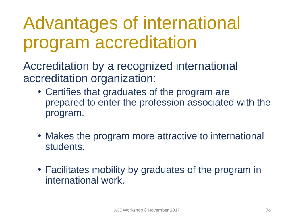 ABET Requirements and Procedures ACE Workshop 8 - slide 76 of 85