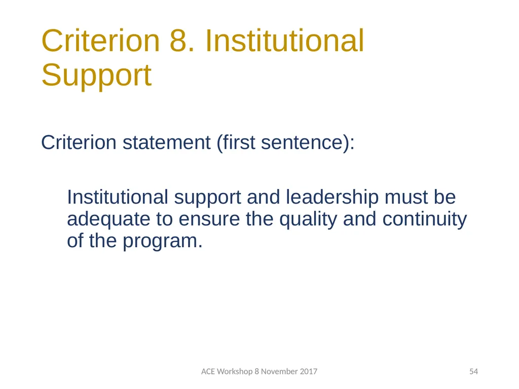 ABET Requirements and Procedures ACE Workshop 8 - slide 54 of 85