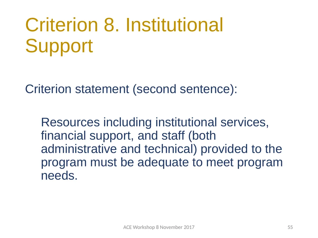 ABET Requirements and Procedures ACE Workshop 8 - slide 55 of 85