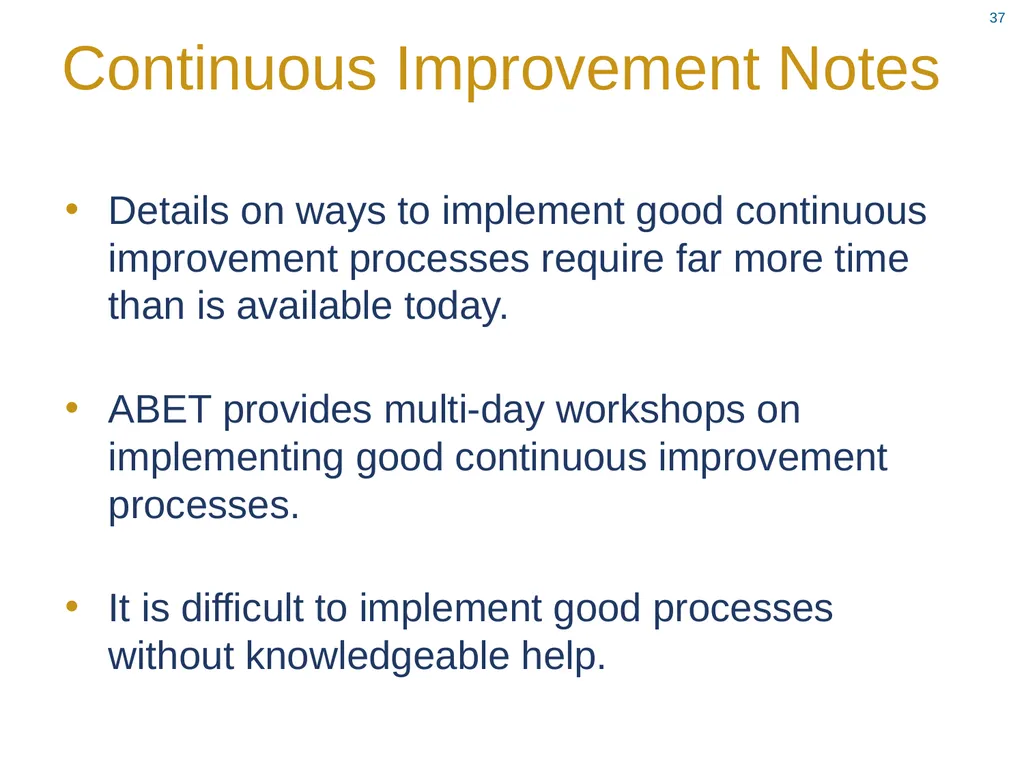 ABET Requirements and Procedures ACE Workshop 8 - slide 37 of 85