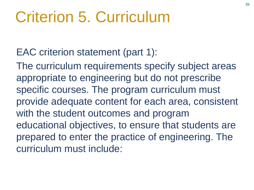 ABET Requirements and Procedures ACE Workshop 8 - slide 39 of 85