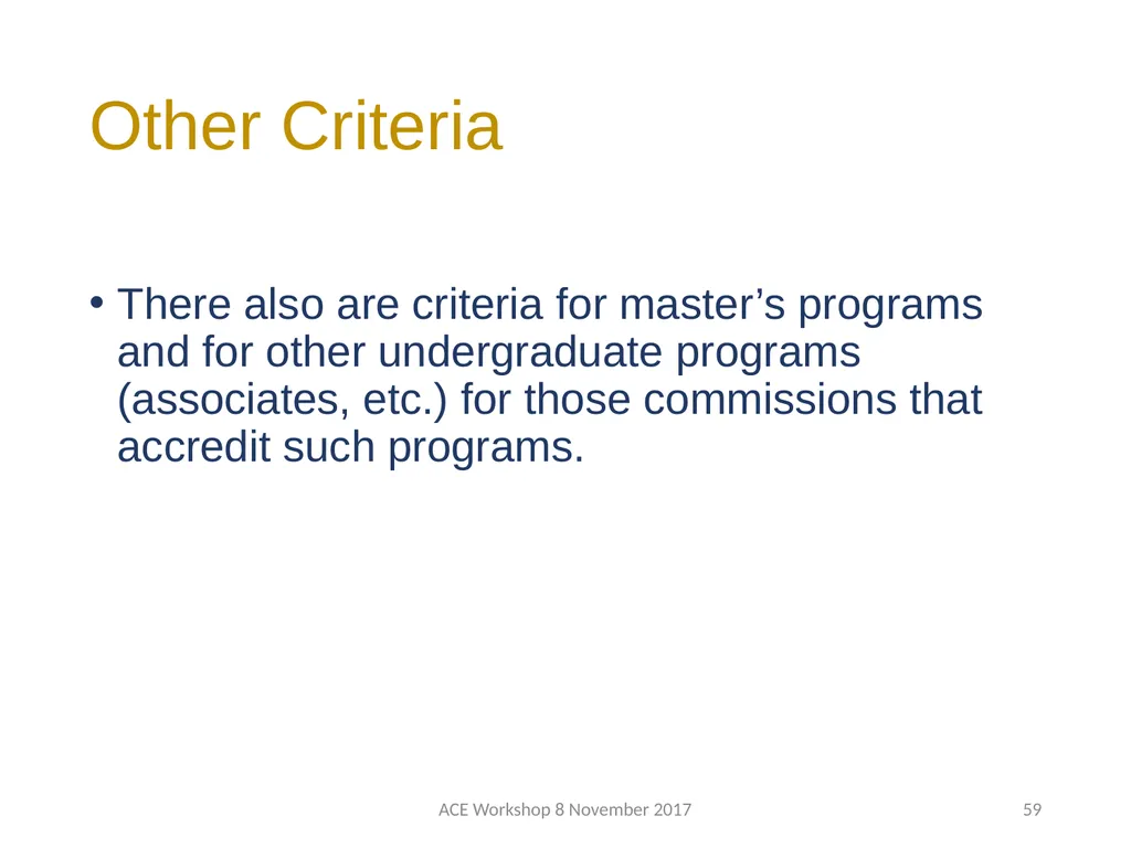 ABET Requirements and Procedures ACE Workshop 8 - slide 59 of 85