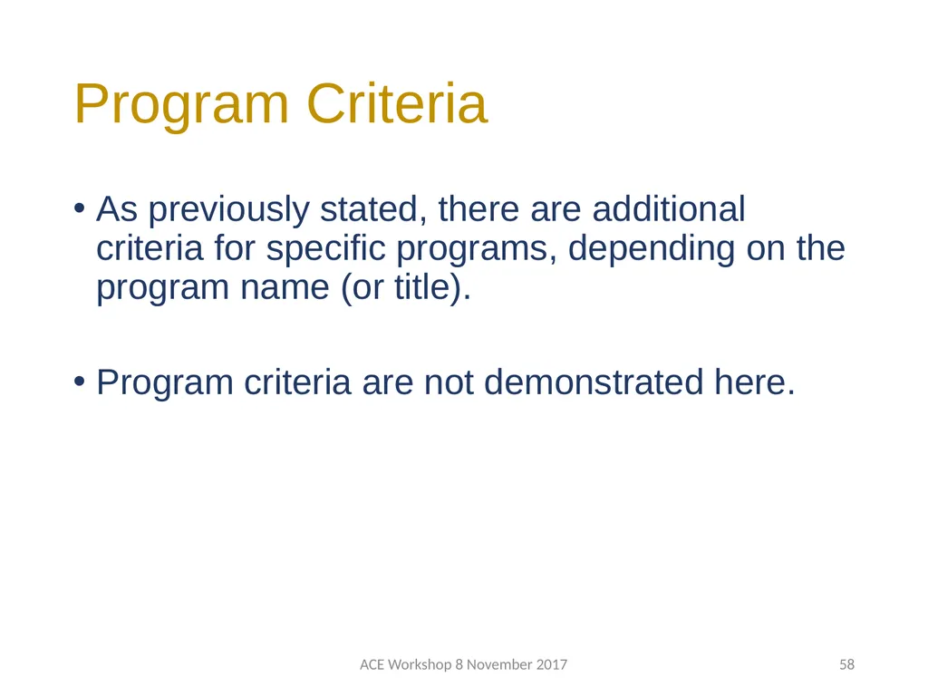 ABET Requirements and Procedures ACE Workshop 8 - slide 58 of 85