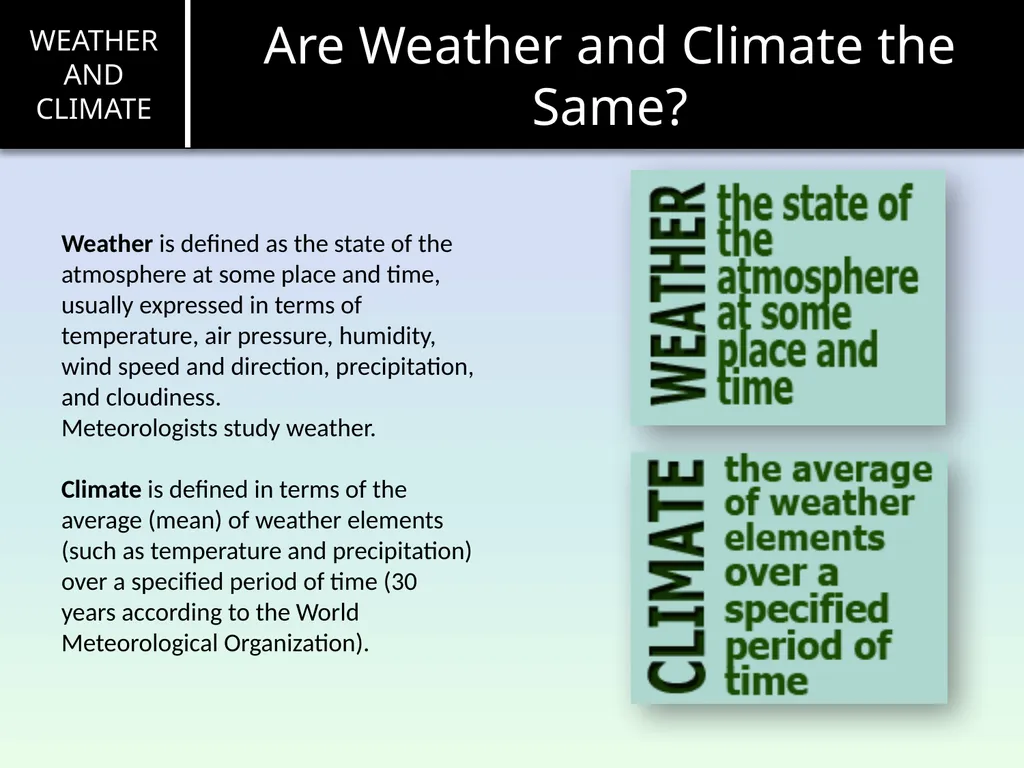 Weather and Climate Introduction Before the end of - slide 4 of 16