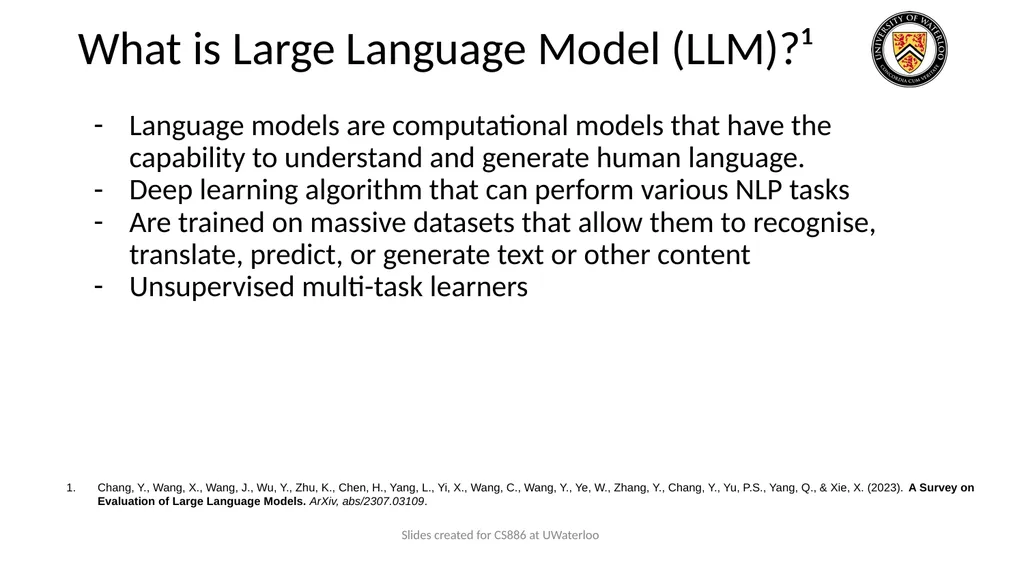 Lecture 9: Large Language Models Presenters: - slide 3 of 83