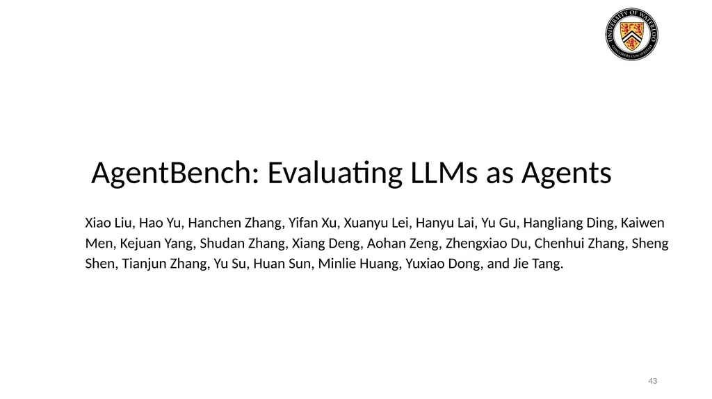 Lecture 21: LLM & Tool Augmentation Presenters: - slide 43 of 104