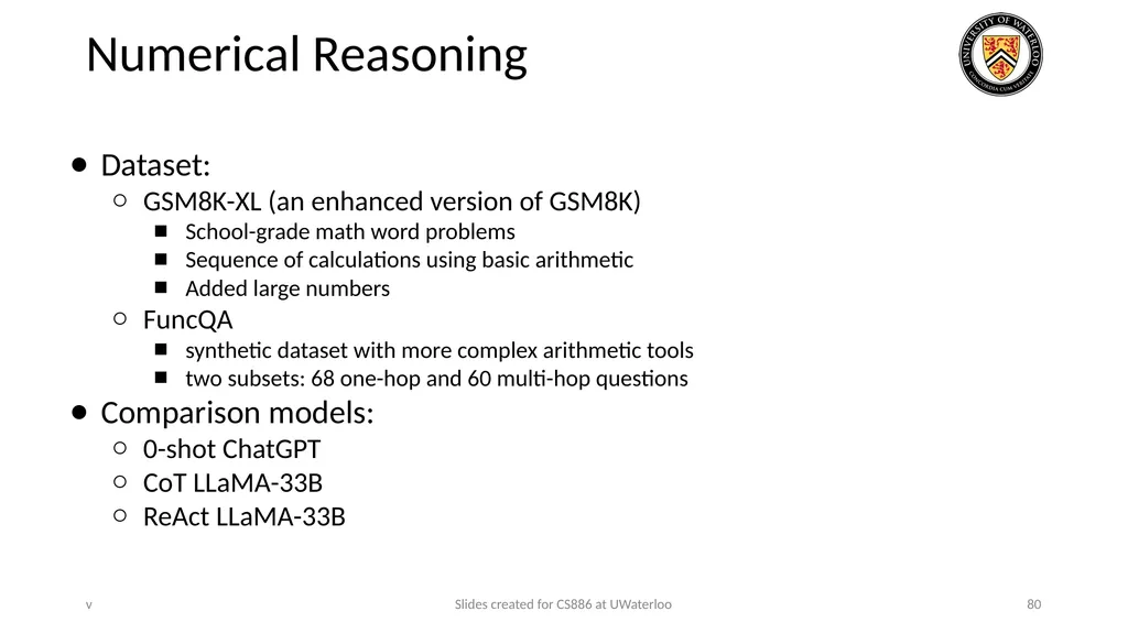 Lecture 21: LLM & Tool Augmentation Presenters: - slide 80 of 104