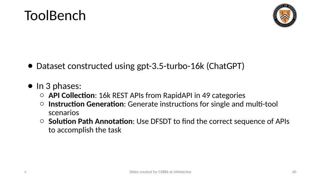 Lecture 21: LLM & Tool Augmentation Presenters: - slide 60 of 104