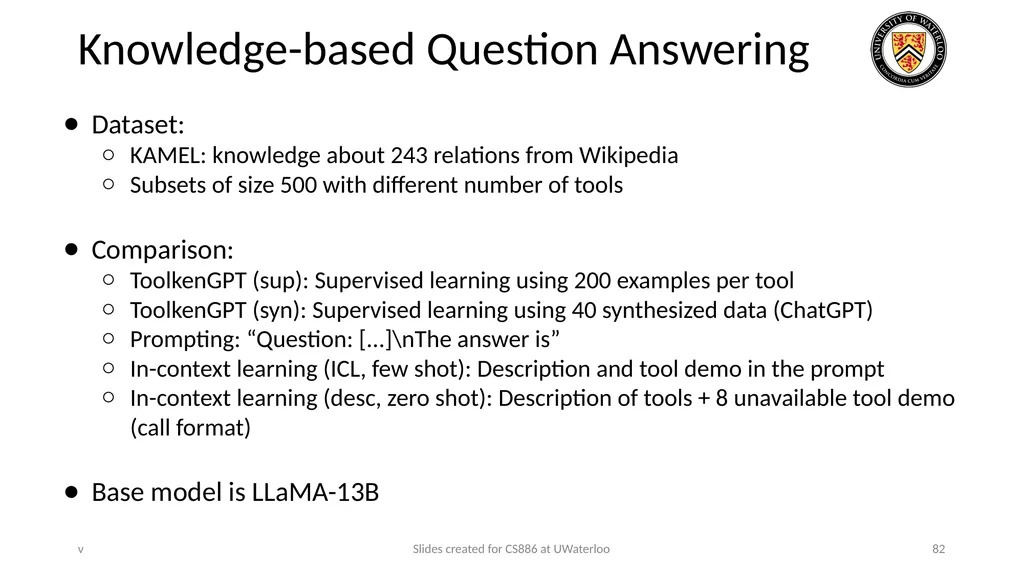 Lecture 21: LLM & Tool Augmentation Presenters: - slide 82 of 104