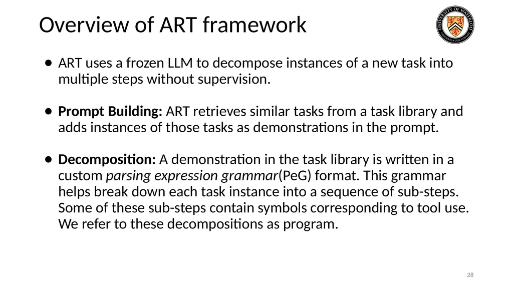 Lecture 21: LLM & Tool Augmentation Presenters: - slide 28 of 104