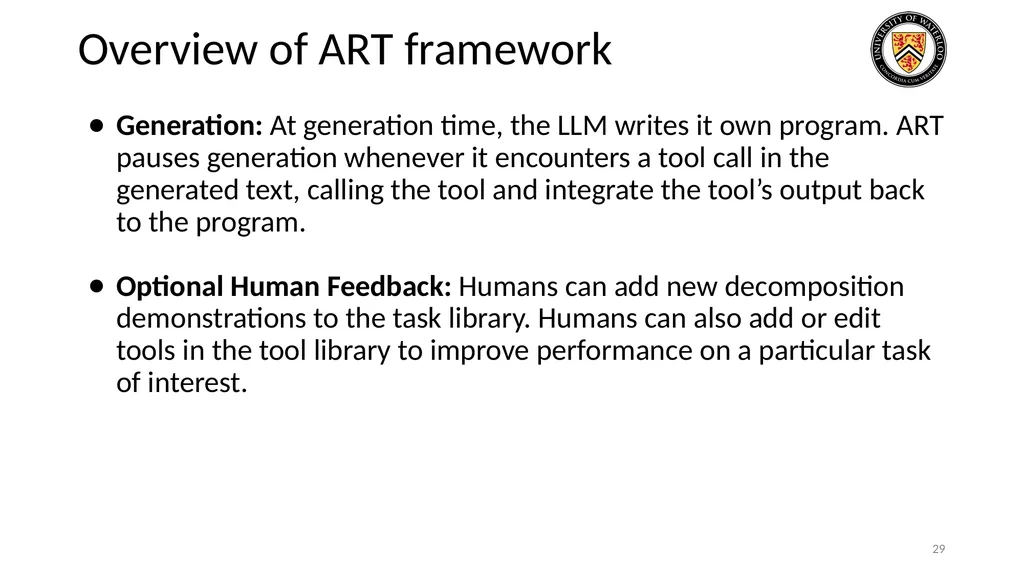 Lecture 21: LLM & Tool Augmentation Presenters: - slide 29 of 104