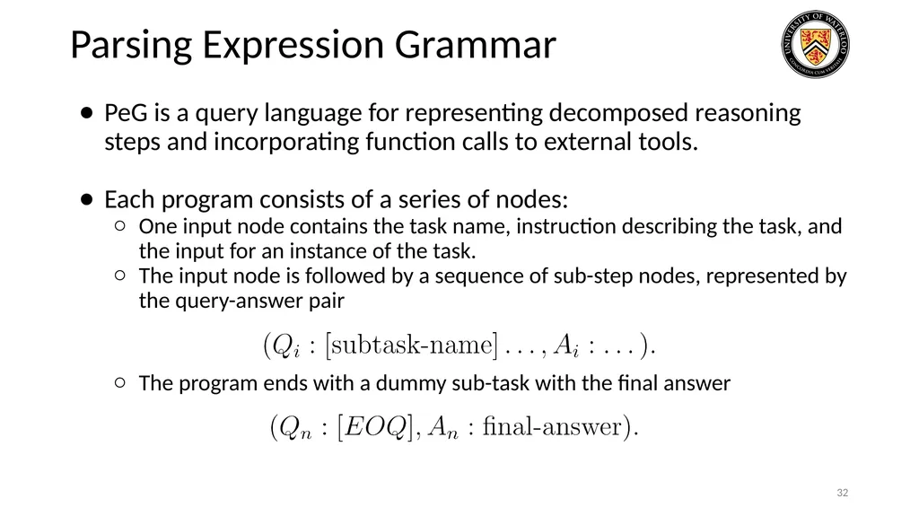 Lecture 21: LLM & Tool Augmentation Presenters: - slide 32 of 104
