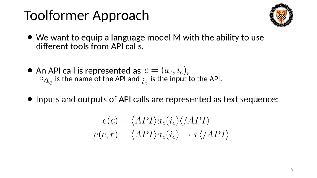 Lecture 21: LLM & Tool Augmentation Presenters: - slide 8 of 104