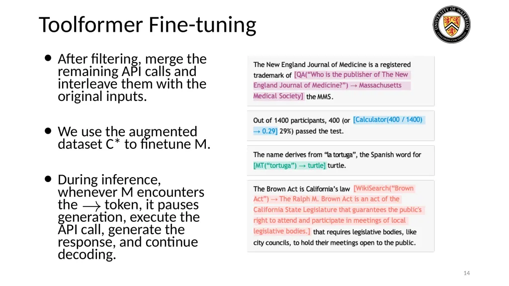 Lecture 21: LLM & Tool Augmentation Presenters: - slide 14 of 104