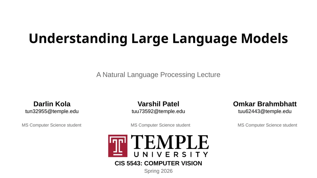 Understanding Large Language Models A Natural - slide 1 of 74