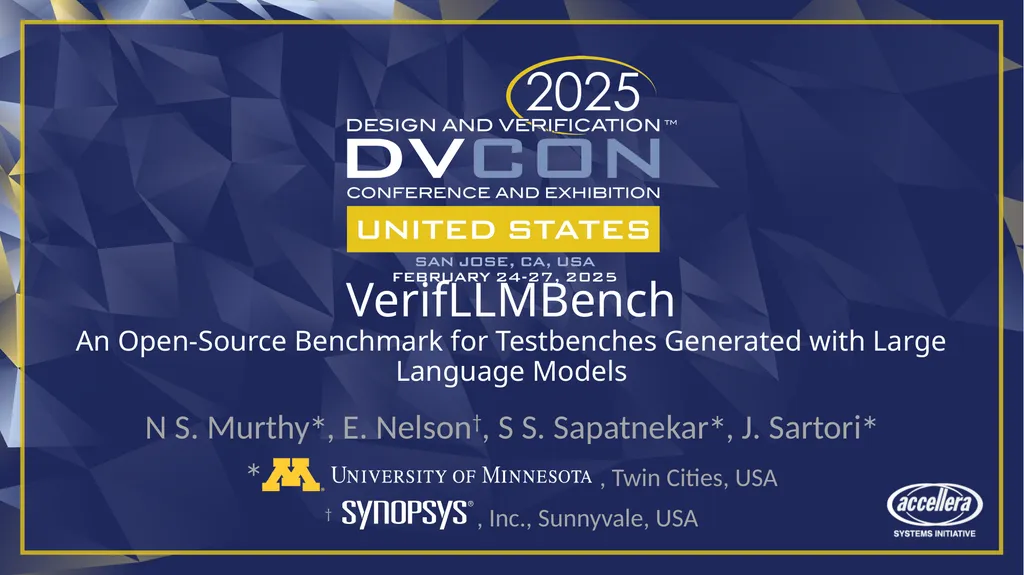 VerifLLMBench An Open-Source Benchmark for - slide 1 of 16