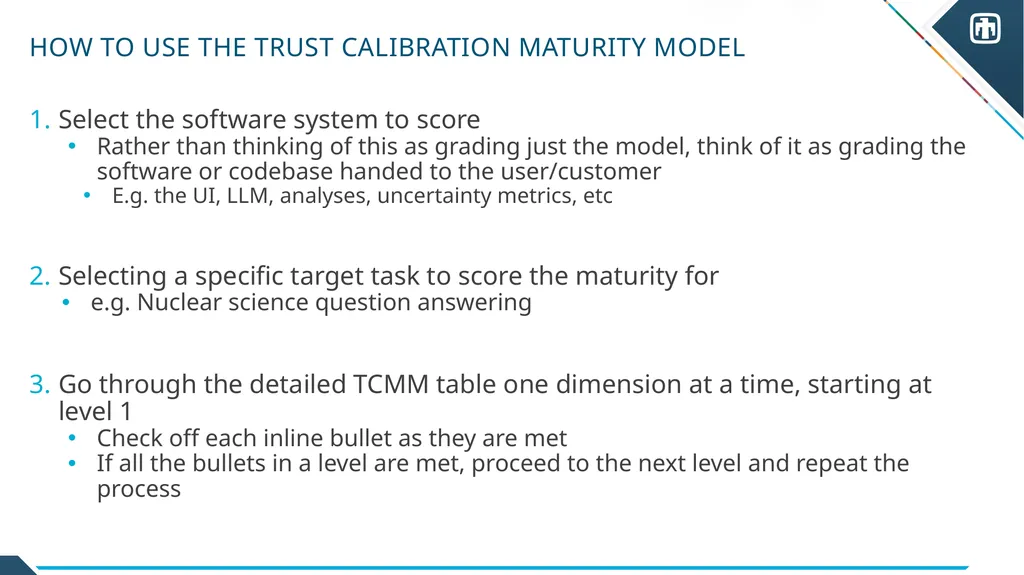 Trust Calibration Maturity Model Scott Steinmetz - slide 13 of 27