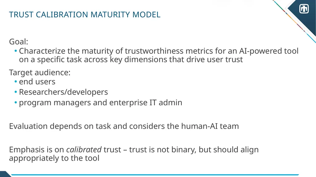Trust Calibration Maturity Model Scott Steinmetz - slide 11 of 27
