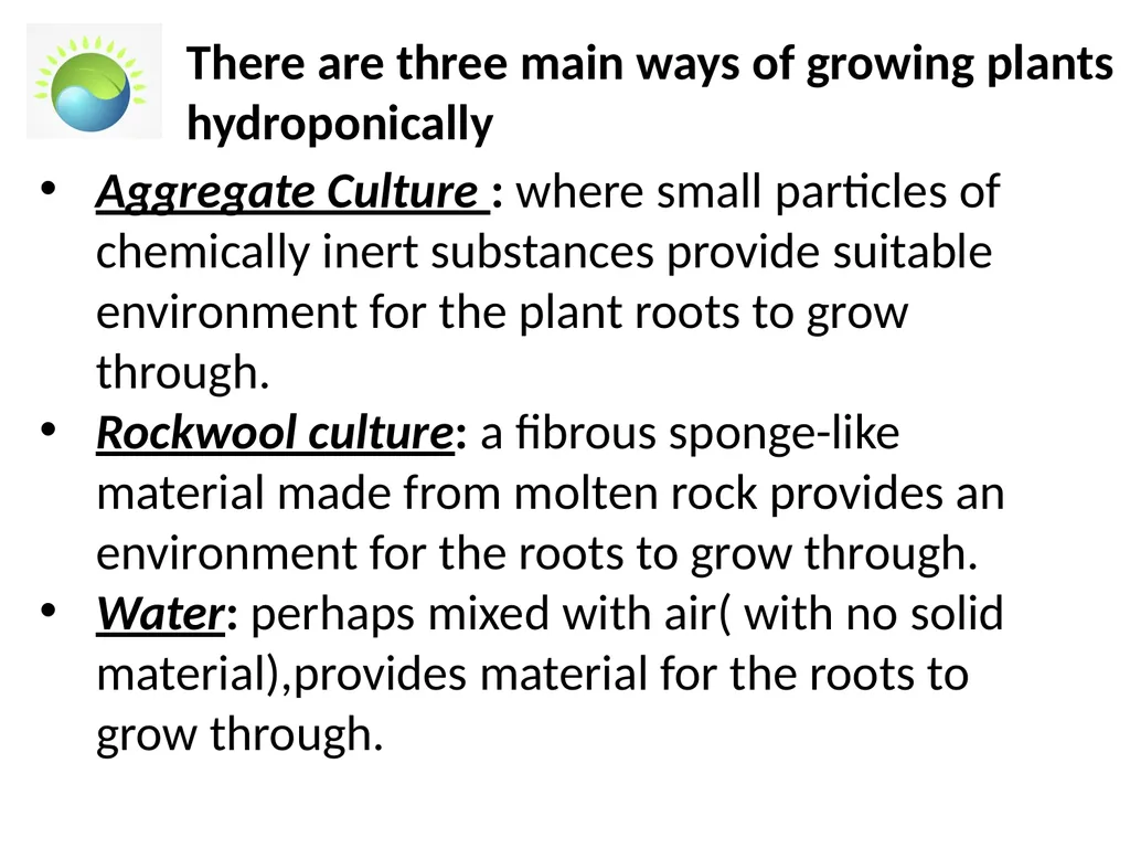 Hydroponics Unit 1: Introduction Hydroponics Unit - slide 3 of 19