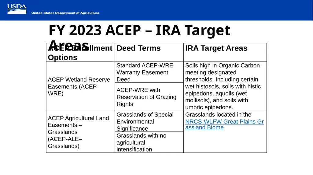 IRA Agricultural Conservation Easement Program - slide 7 of 11