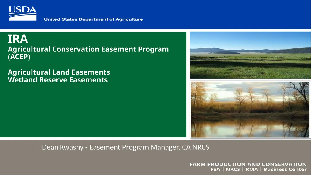 IRA Agricultural Conservation Easement Program - slide 1 of 11