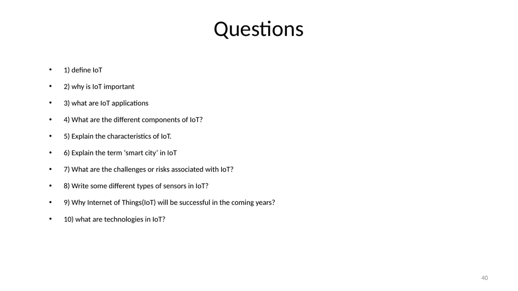 Internet of Things MODULE-1 (Introduction to the - slide 40 of 40