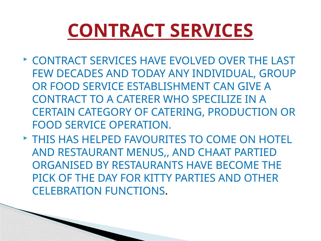 INSTITUTIONAL FOOD SERVICE MANAGEMENT Aamena Zaidi - slide 16 of 19