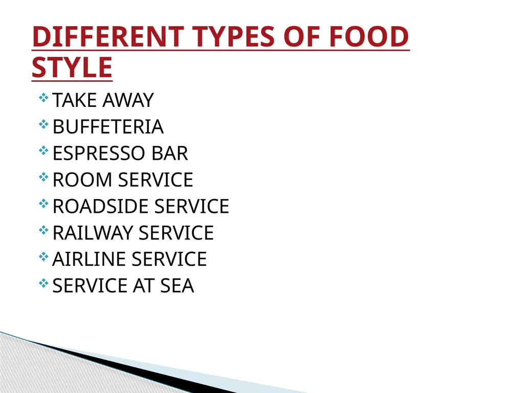 INSTITUTIONAL FOOD SERVICE MANAGEMENT Aamena Zaidi - slide 9 of 19