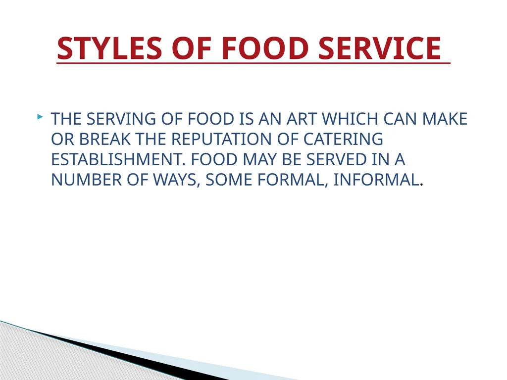 INSTITUTIONAL FOOD SERVICE MANAGEMENT Aamena Zaidi - slide 2 of 19