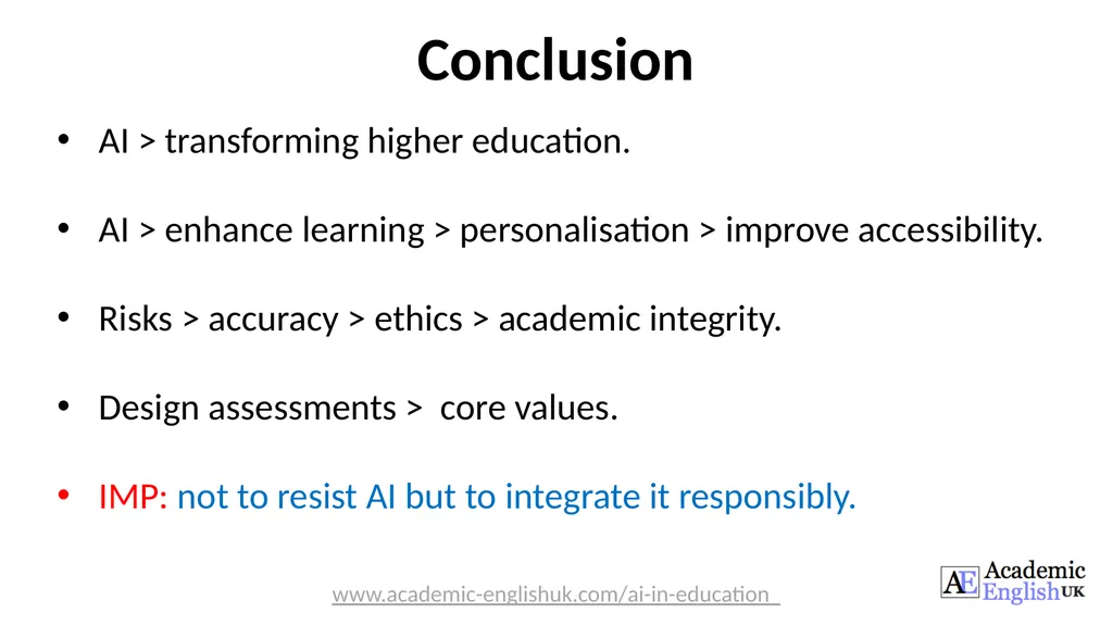 AI in Higher Education Opportunities, Risks and - slide 21 of 23