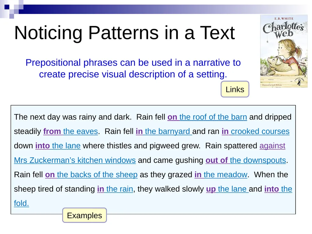 Using prepositional phrases to establish setting - slide 5 of 6