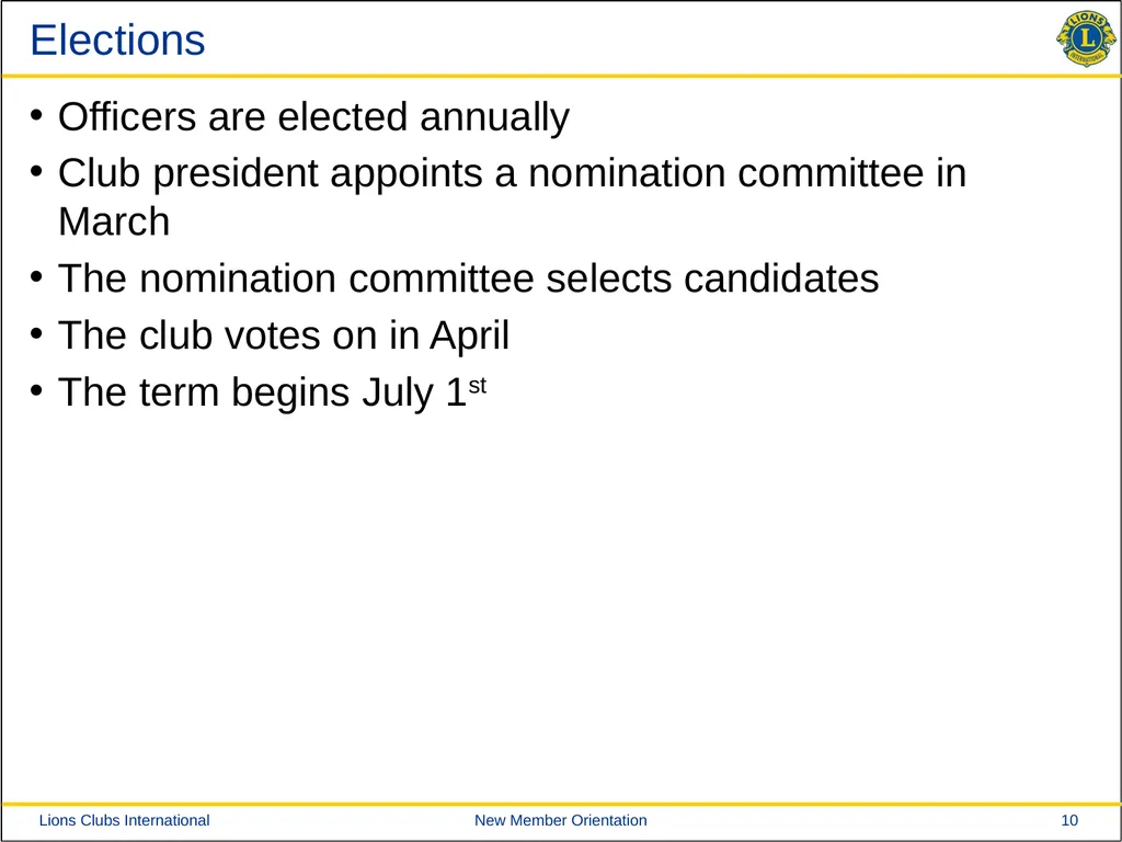 New Member Orientation [Insert Club Name Here] New - slide 10 of 29
