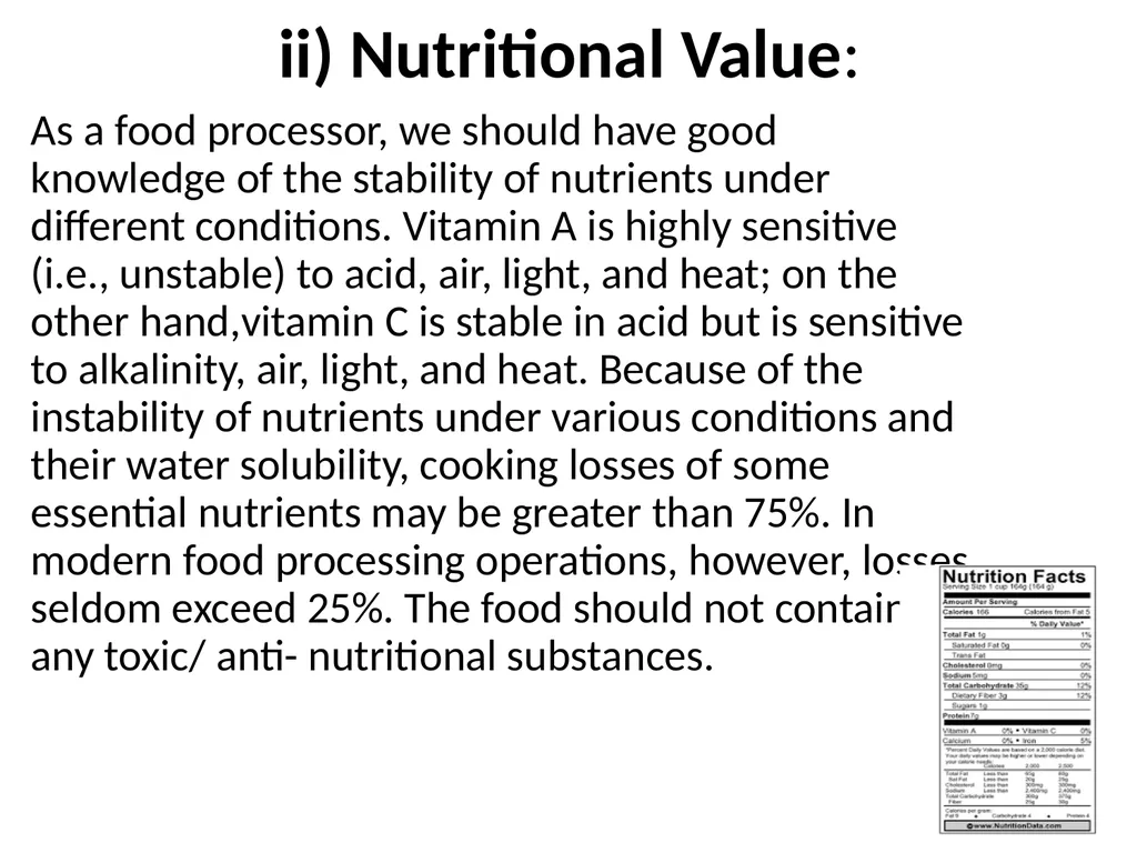 Basic Quality Criteria in Food Control Food - slide 29 of 33