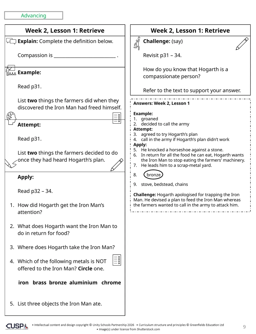 This is a three-week unit. The unit is set in - slide 9 of 20