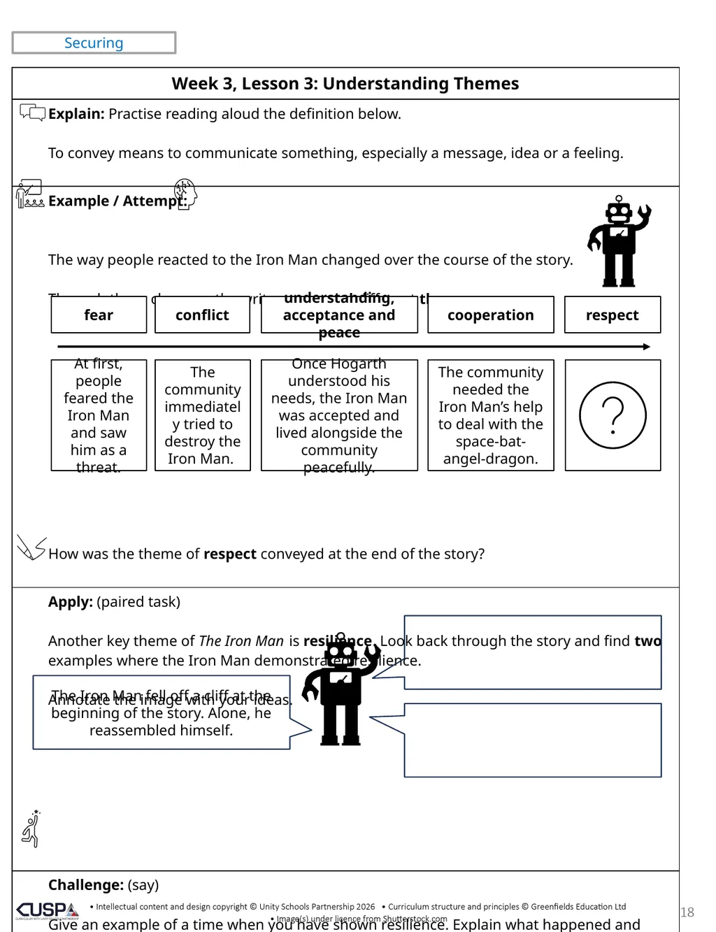 This is a three-week unit. The unit is set in - slide 18 of 20