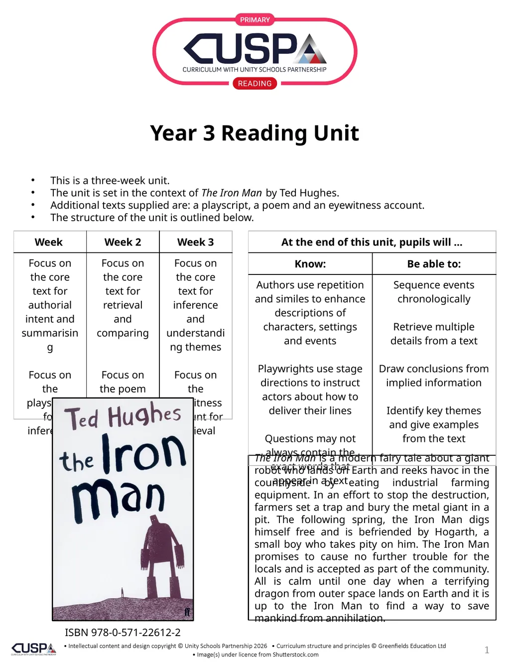 This is a three-week unit. The unit is set in - slide 1 of 20
