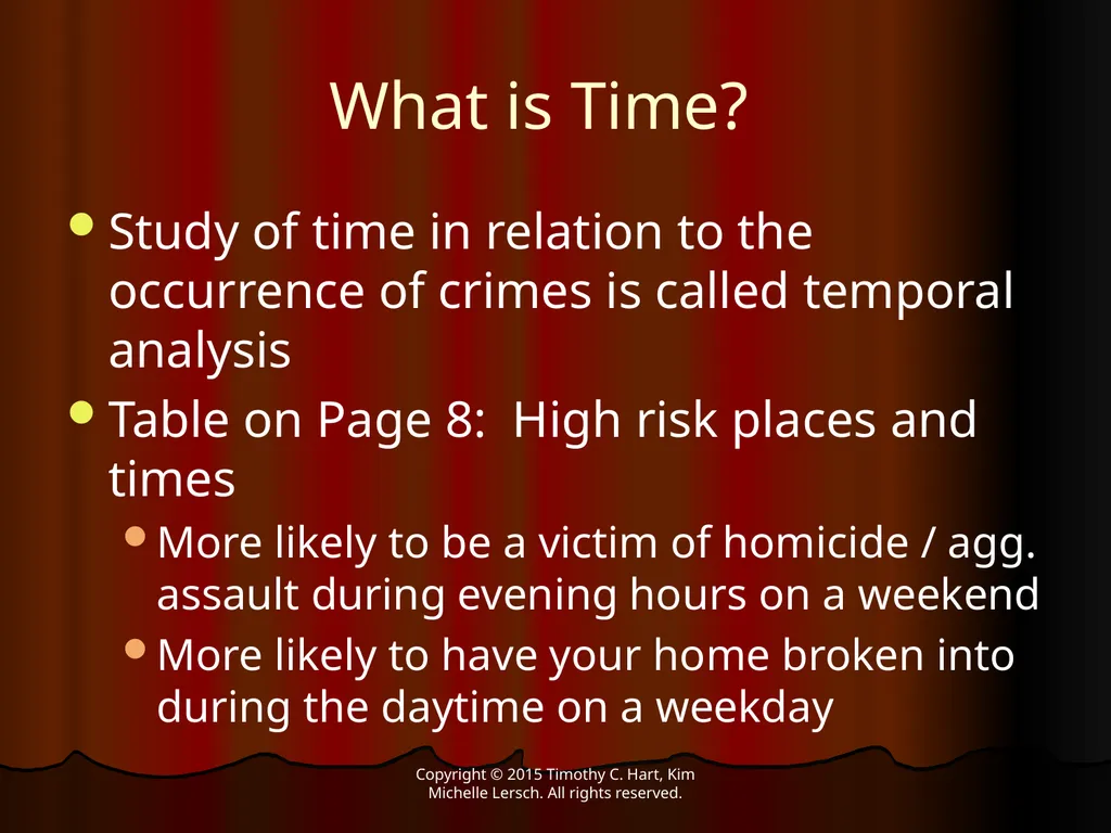Space, Time, and Crime FOURTH EDITION Hart & - slide 9 of 11