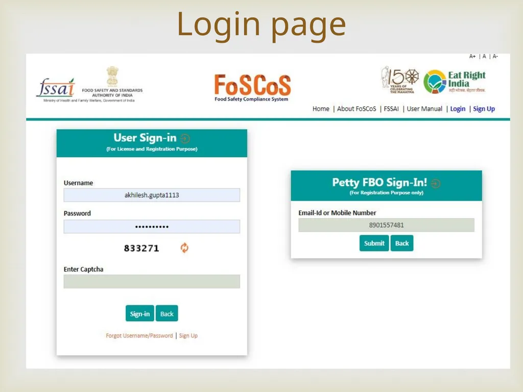 Food Safety Compliance System (FoSCoS) Major - slide 3 of 17