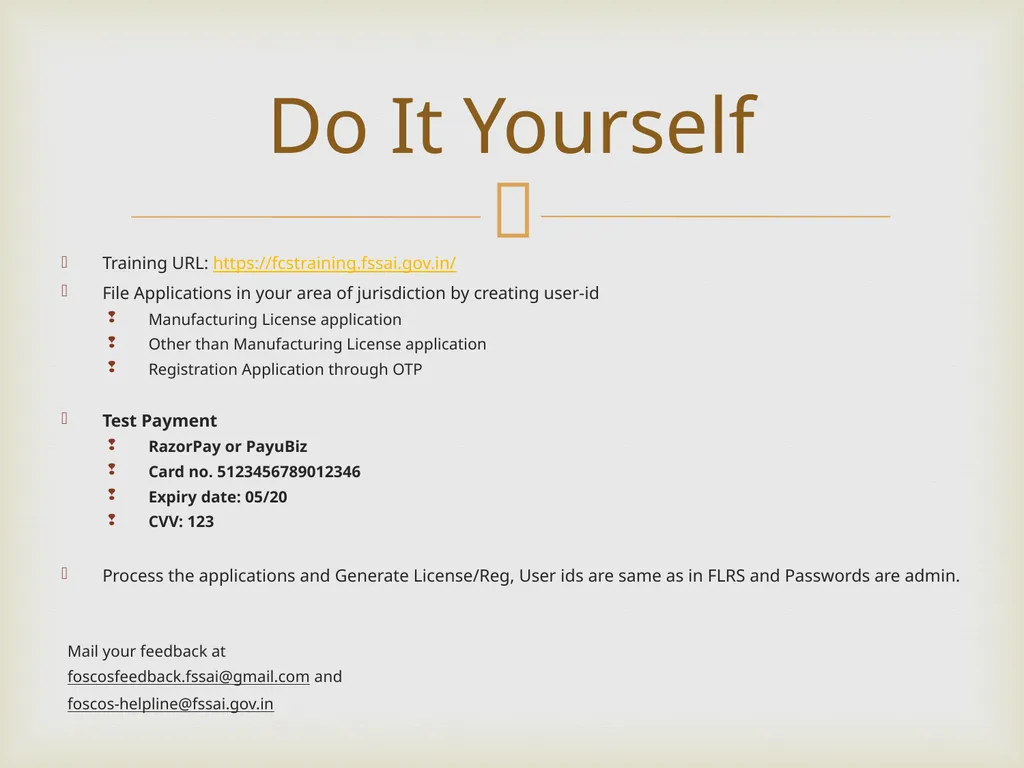Food Safety Compliance System (FoSCoS) Major - slide 17 of 17