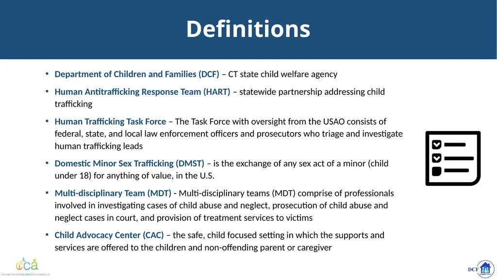 Connecticut’s Response to Child Trafficking - slide 10 of 80