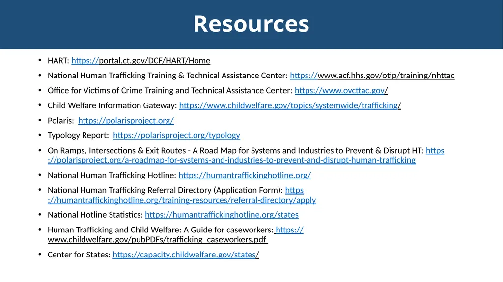Connecticut’s Response to Child Trafficking - slide 79 of 80