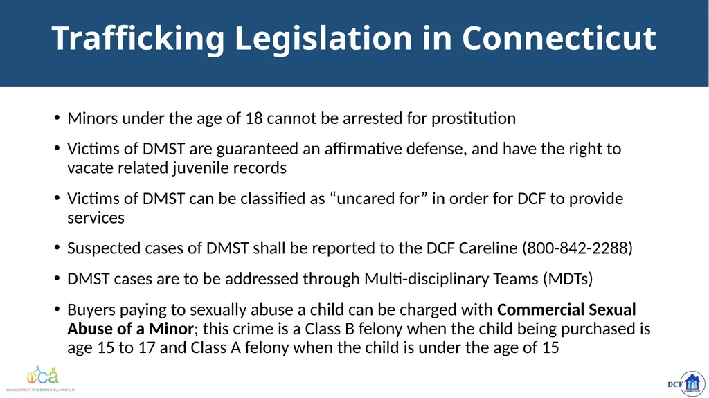 Connecticut’s Response to Child Trafficking - slide 16 of 80