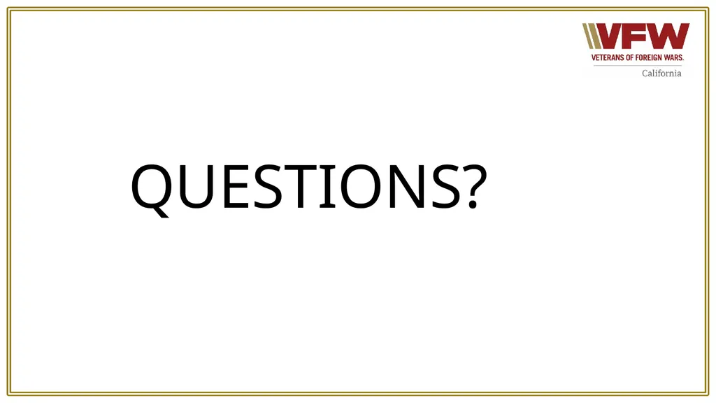 VFW Programs Your VFW programs are defined under - slide 12 of 12