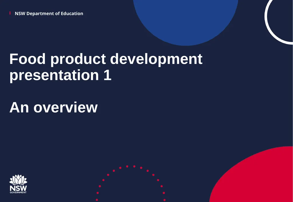 Food product development presentation 1 An