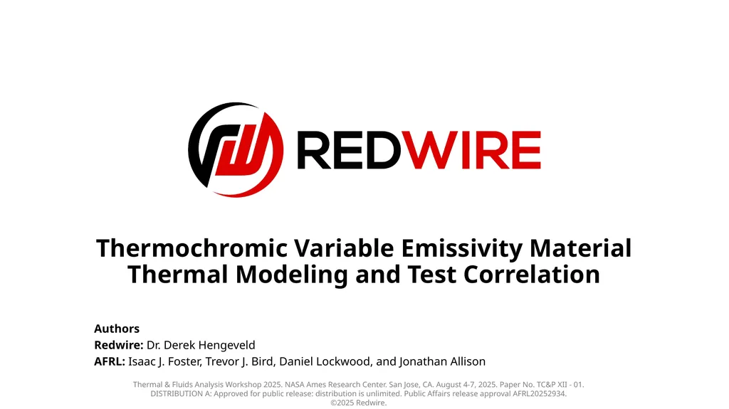 Thermochromic Variable Emissivity Material Thermal - slide 20 of 22