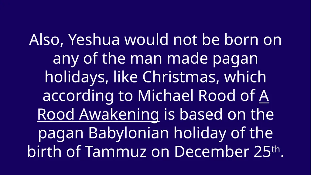 WHEN WAS YESHUA BORN? Evidence Based on Scriptural - slide 63 of 409